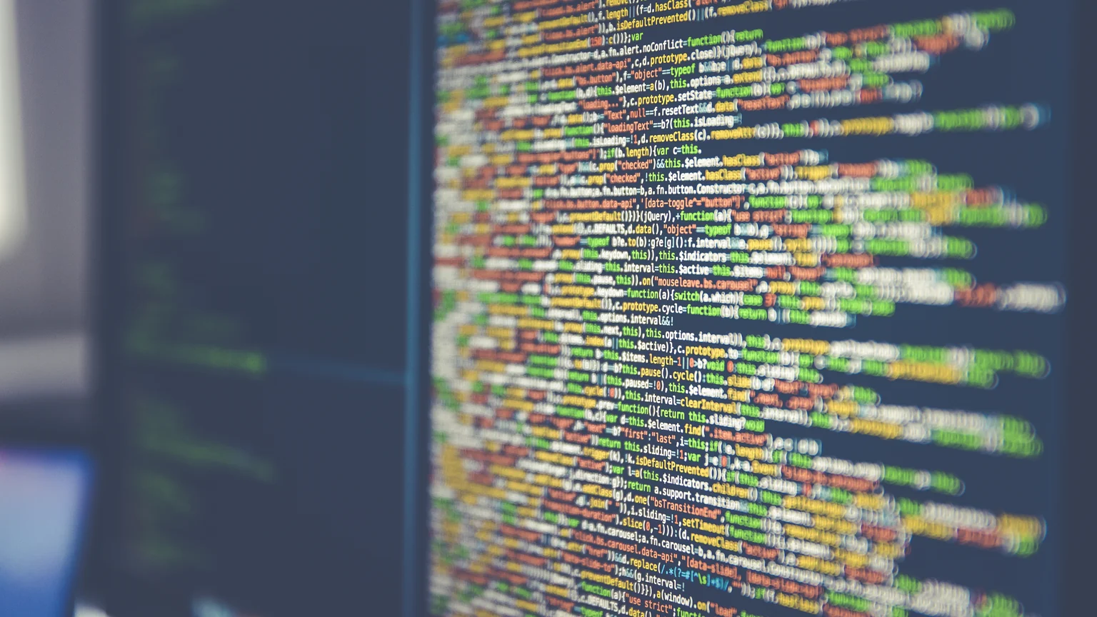 Photograph of program code displayed on a monitor